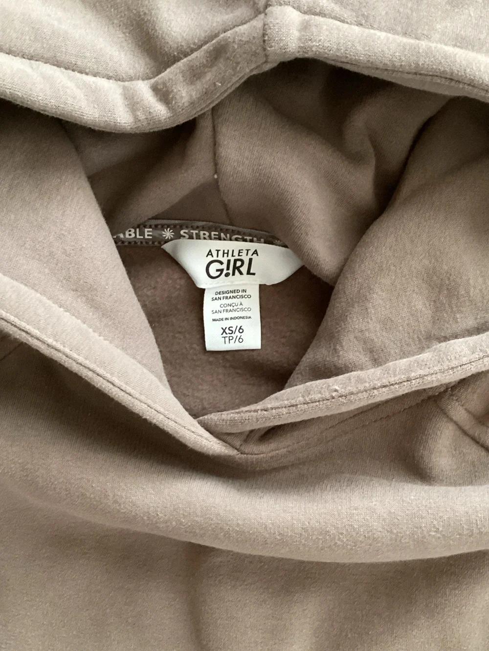 Athleta Kids Hoodie Sweatshirt in Taupe